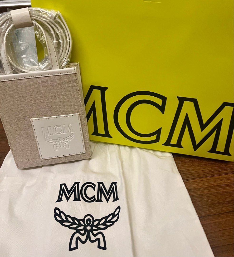 Authentic MCM bag Aren shoulder + sling in visetos, Luxury, Bags & Wallets  on Carousell