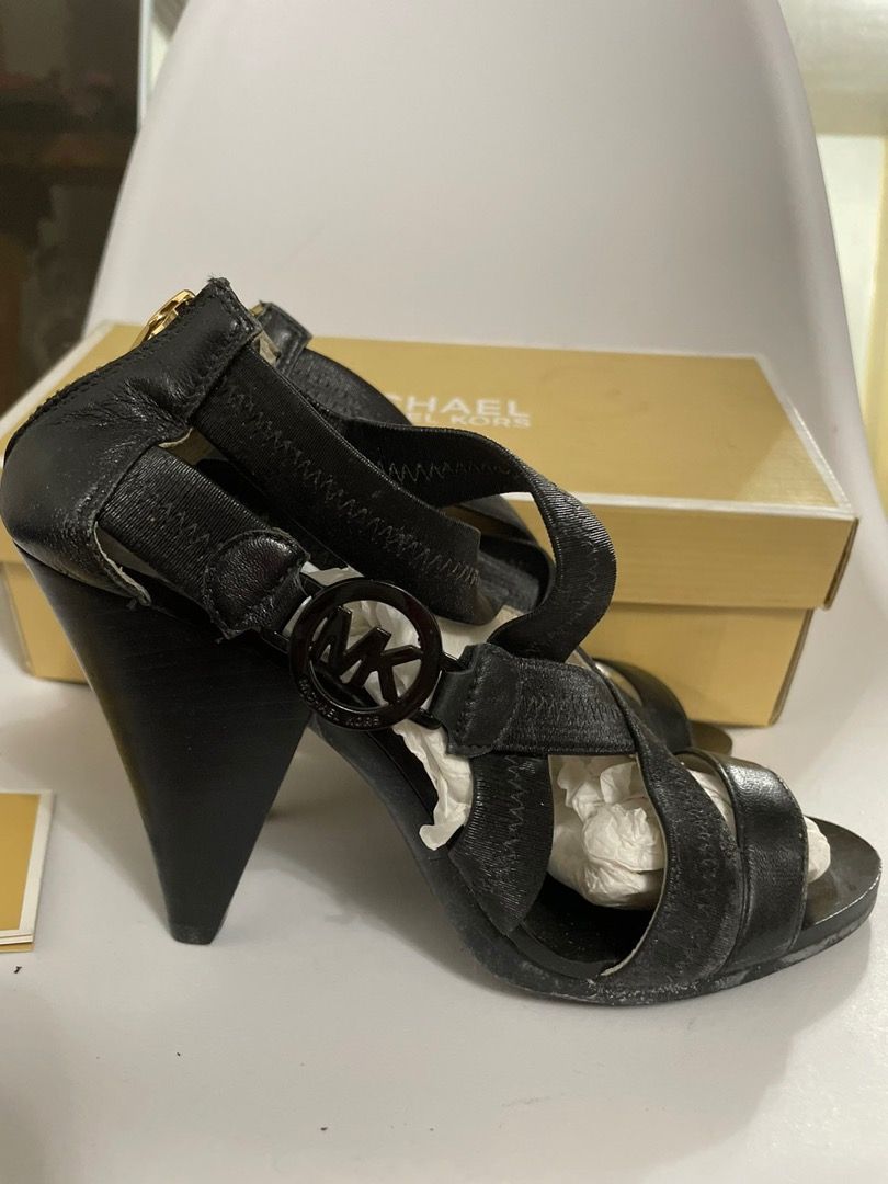 Brand New Michael Kors (MK) Black Zipper Heels size 6, Luxury, Sneakers &  Footwear on Carousell