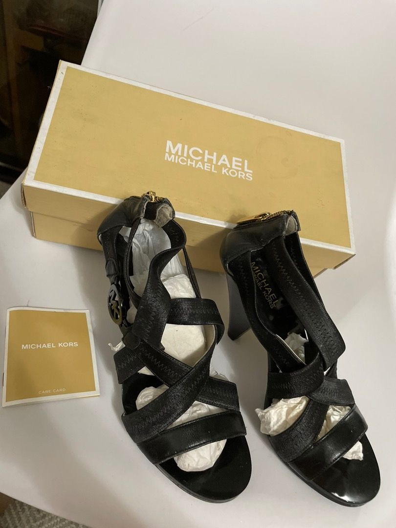 Brand New Michael Kors (MK) Black Zipper Heels size 6, Luxury, Sneakers &  Footwear on Carousell