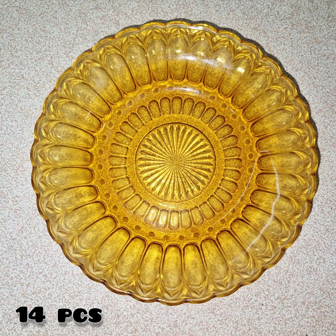 Brown Glass Plates and Bowls, Furniture & Home Living, Kitchenware