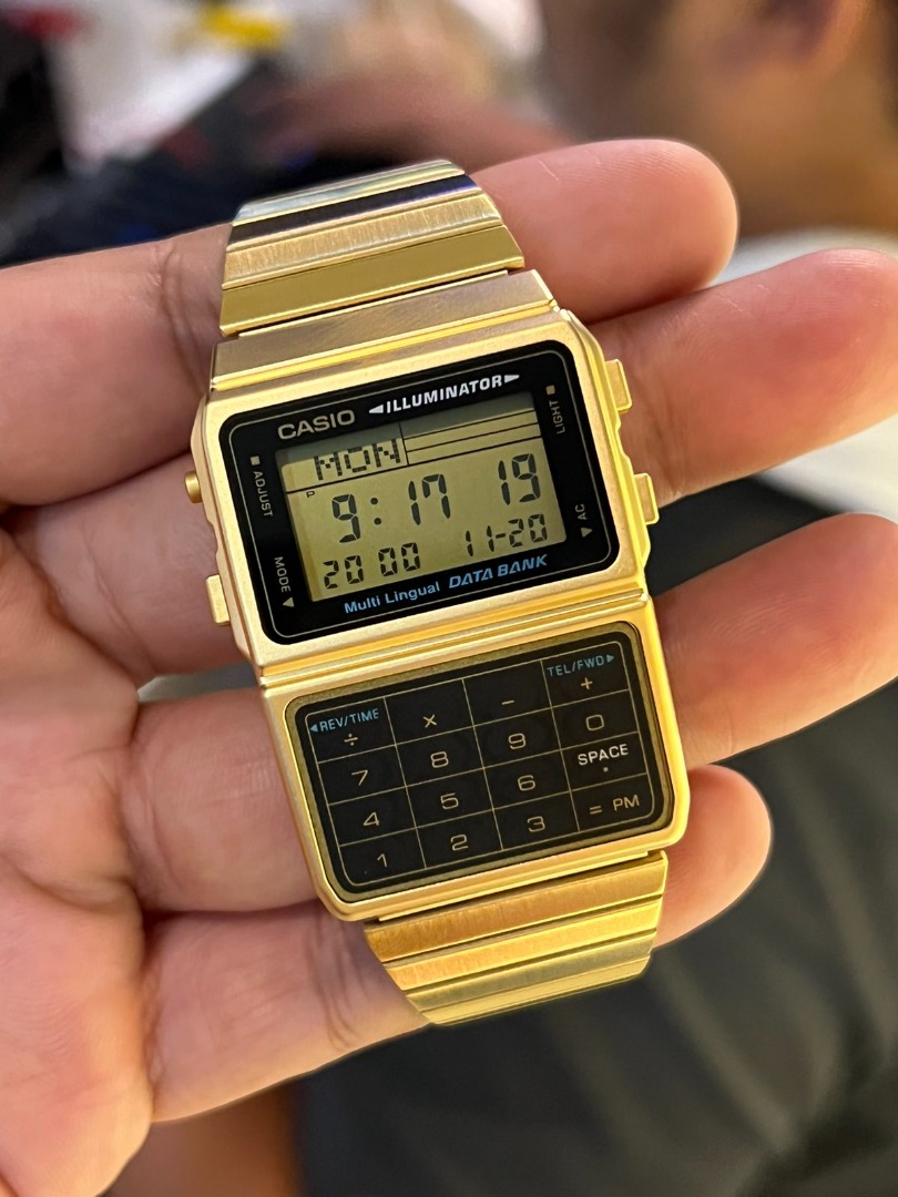 Gold calculator watch casio online