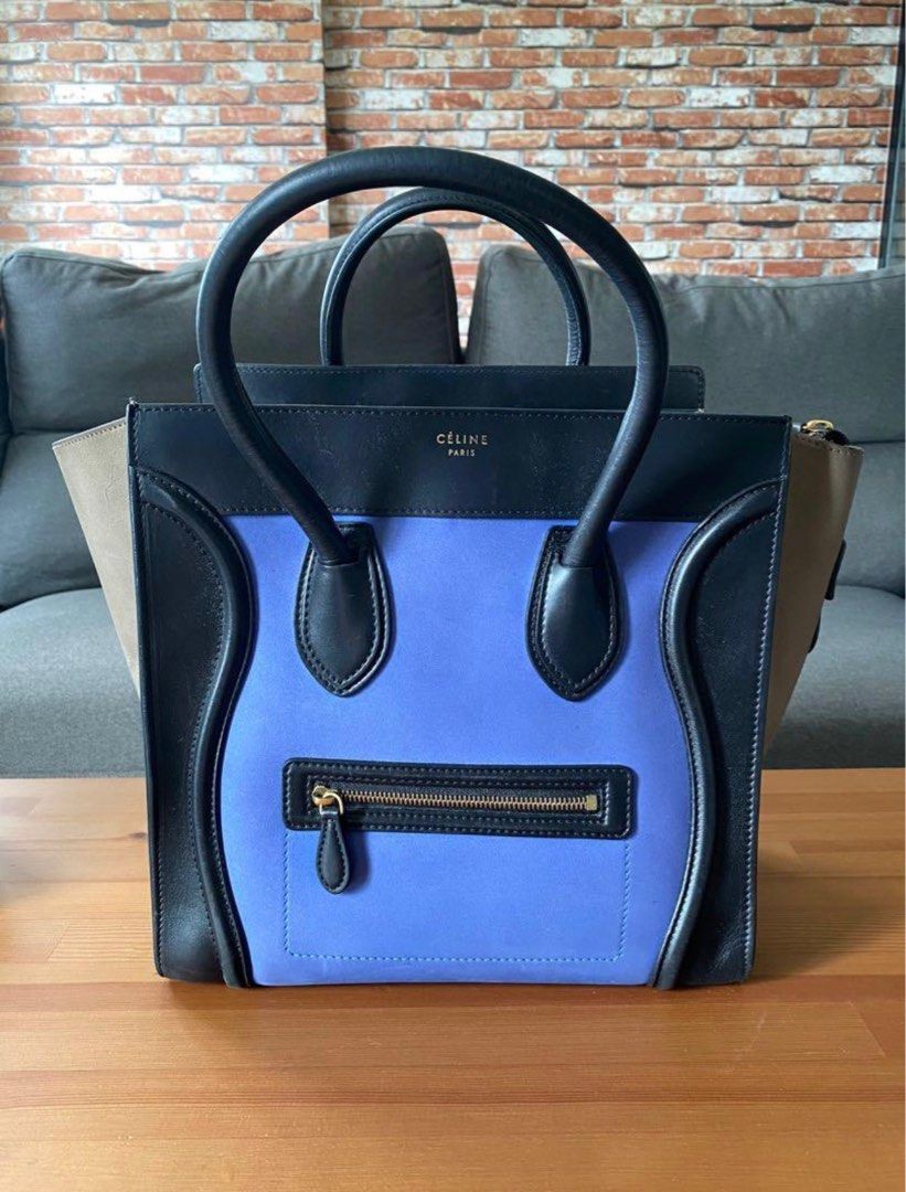Celine mini luggage discount blue