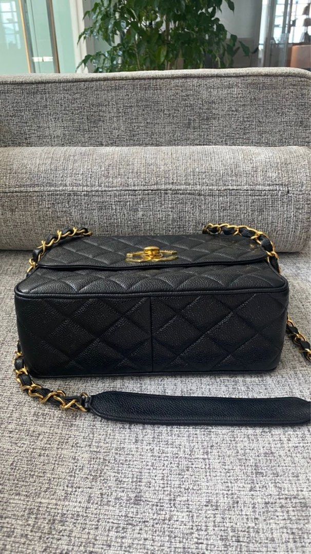 Chanel Big CC logo Caviar Vintage Bag, Luxury, Bags & Wallets on