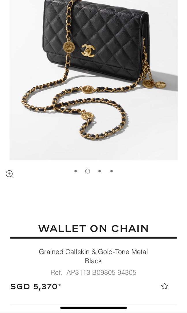 CHANEL 2023 Cruise Chain Chain Wallet Long Wallets (AP3113 B09805 94305)