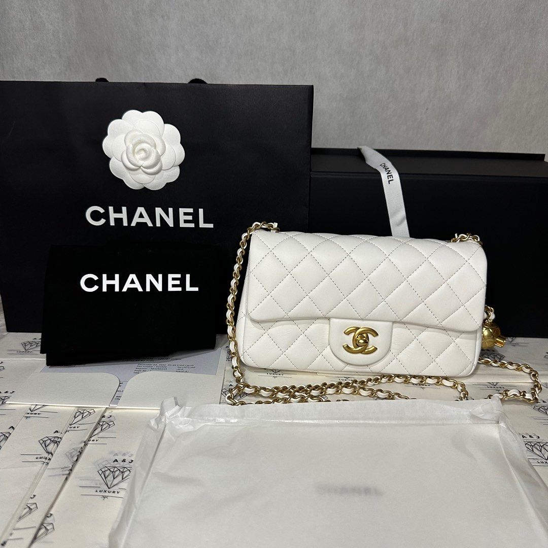 chanel mini rec pearl crush, Luxury, Bags & Wallets on Carousell