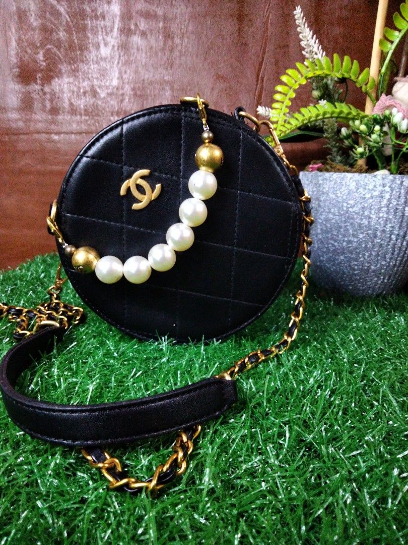 Chanel round sling bag, Luxury, Bags & Wallets on Carousell