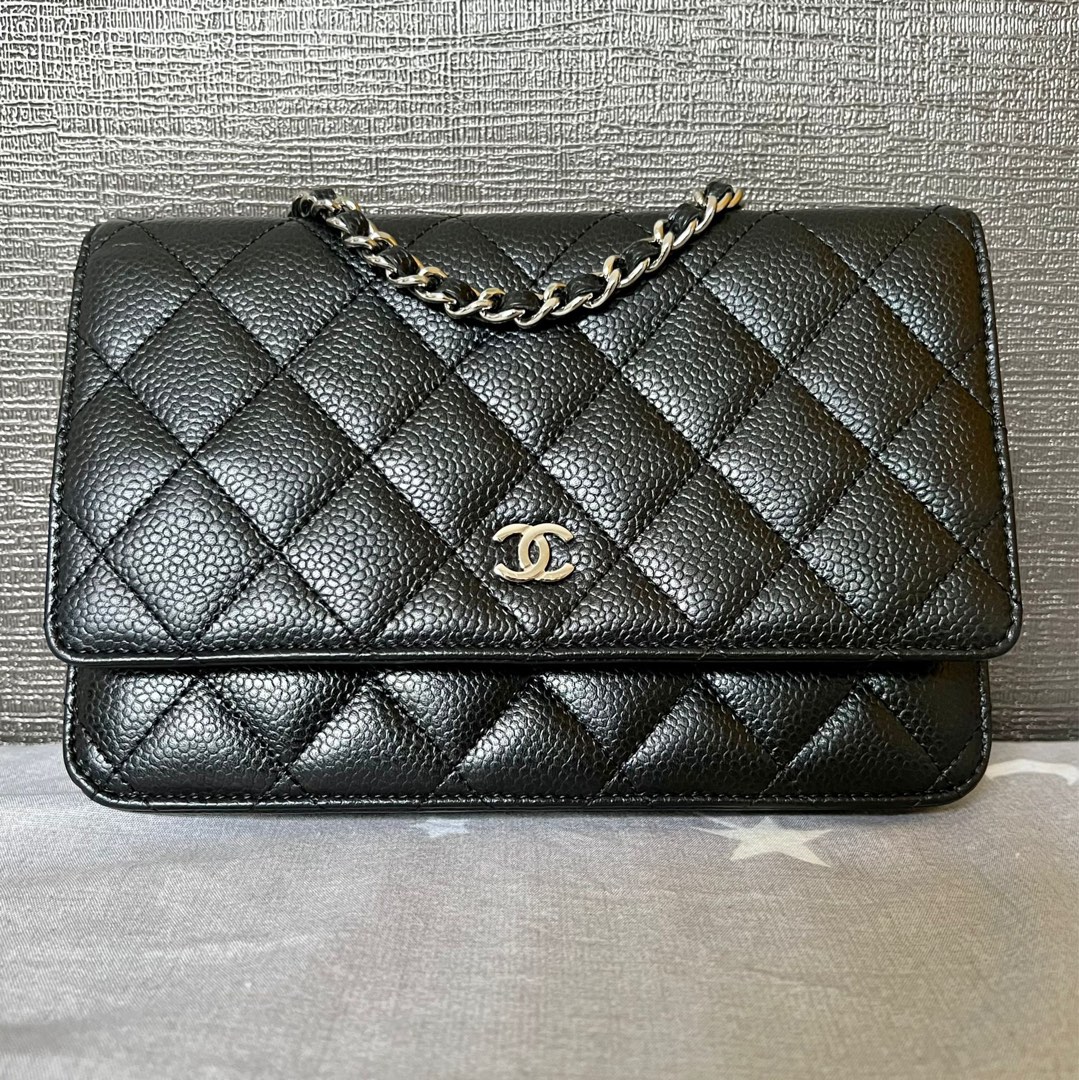 Chanel Timeless Classic Quilted Black Caviar SHW Wallet on Chain ...