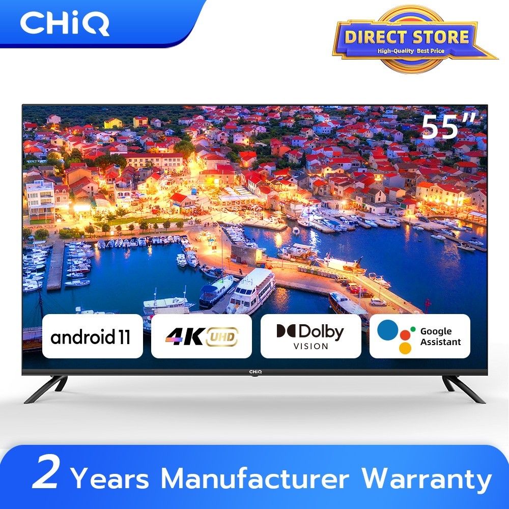 Check out CHiQ U55G7N 55 inch Android Smart TV/Bezelless/4K UHD/HDR10/Dolby Vision/Dolby Audio