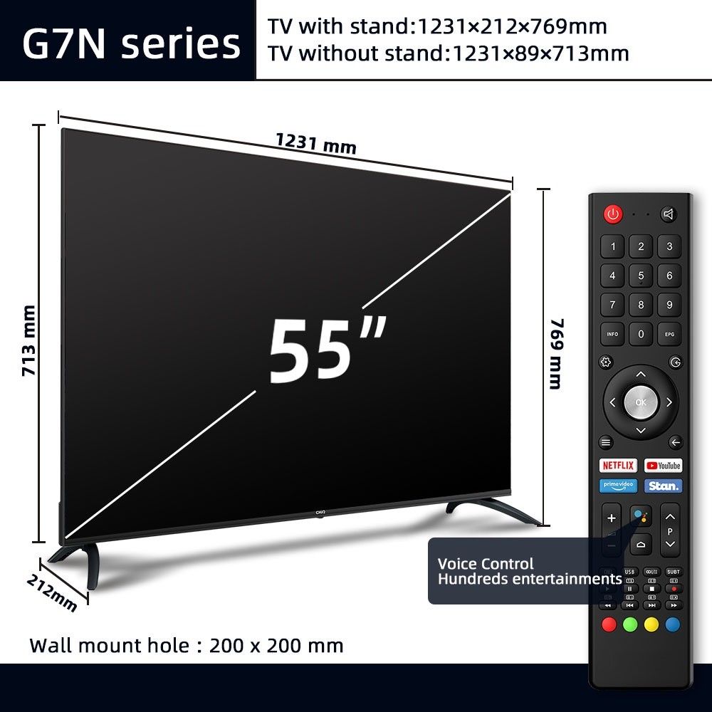 Check out CHiQ U55G7N 55 inch Android Smart TV/Bezelless/4K UHD/HDR10/Dolby Vision/Dolby Audio
