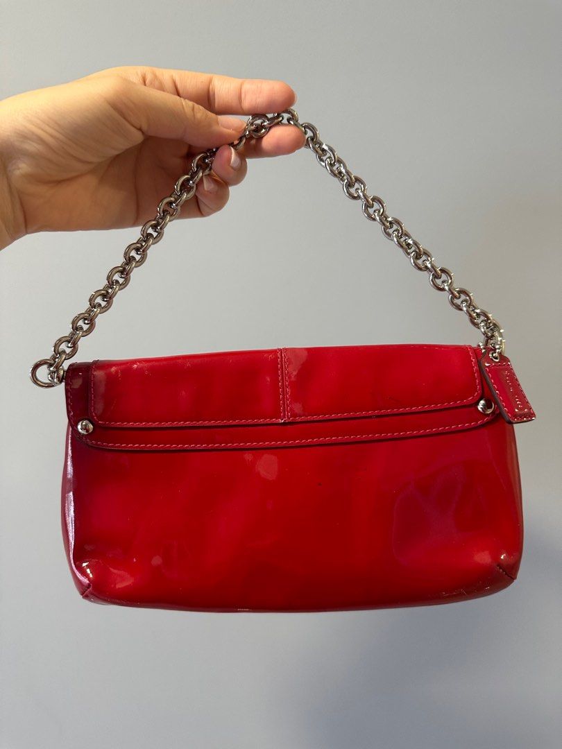 Coach chain purse red / hot pink, Women's Fashion, Bags & Wallets ...