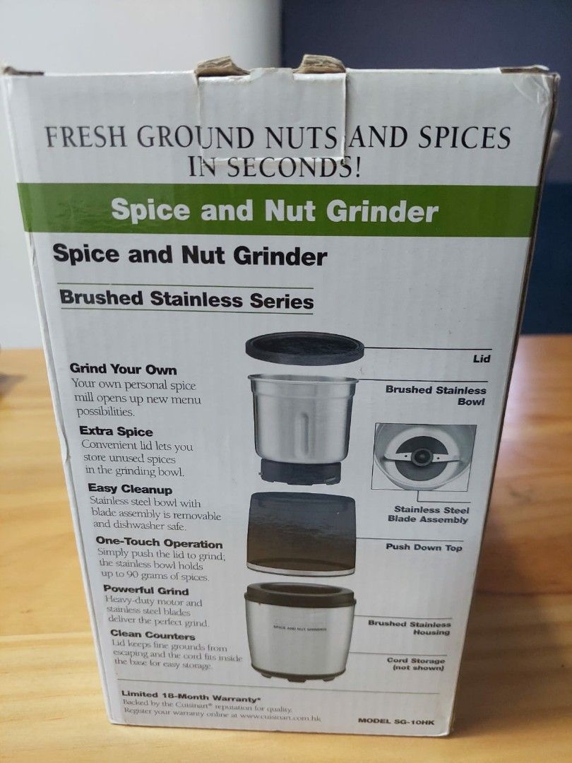 Cuisinart Spice and Nut Grinder - Model: SG-10HK 