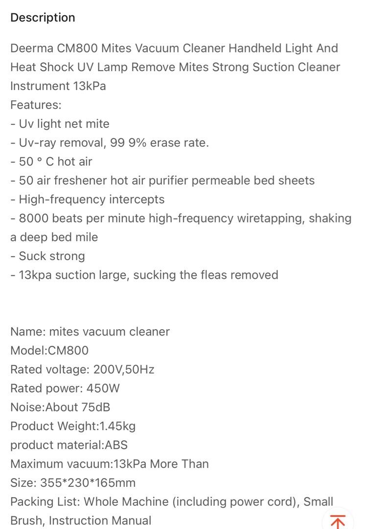 Deerma CM800 handheld dust mite vacuum cleaner UV sterilization vacuum