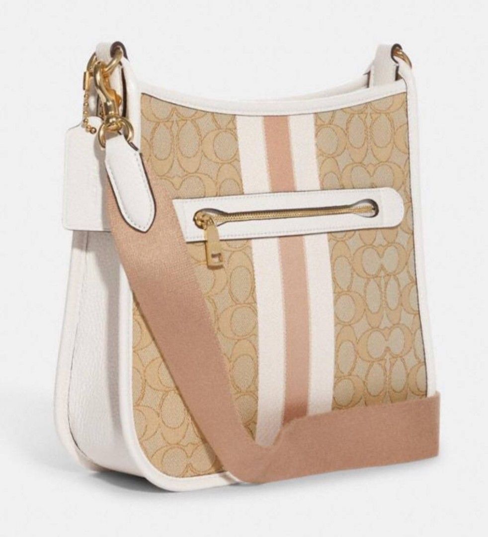 Coach Dempsey File Bag in Signature Jacquard with Stripe and Coach Patch