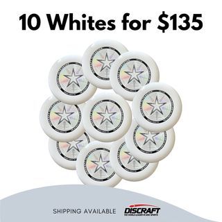 Discraft - 10 Pack White Ultrastar Disc Bundle Ultimate Frisbee