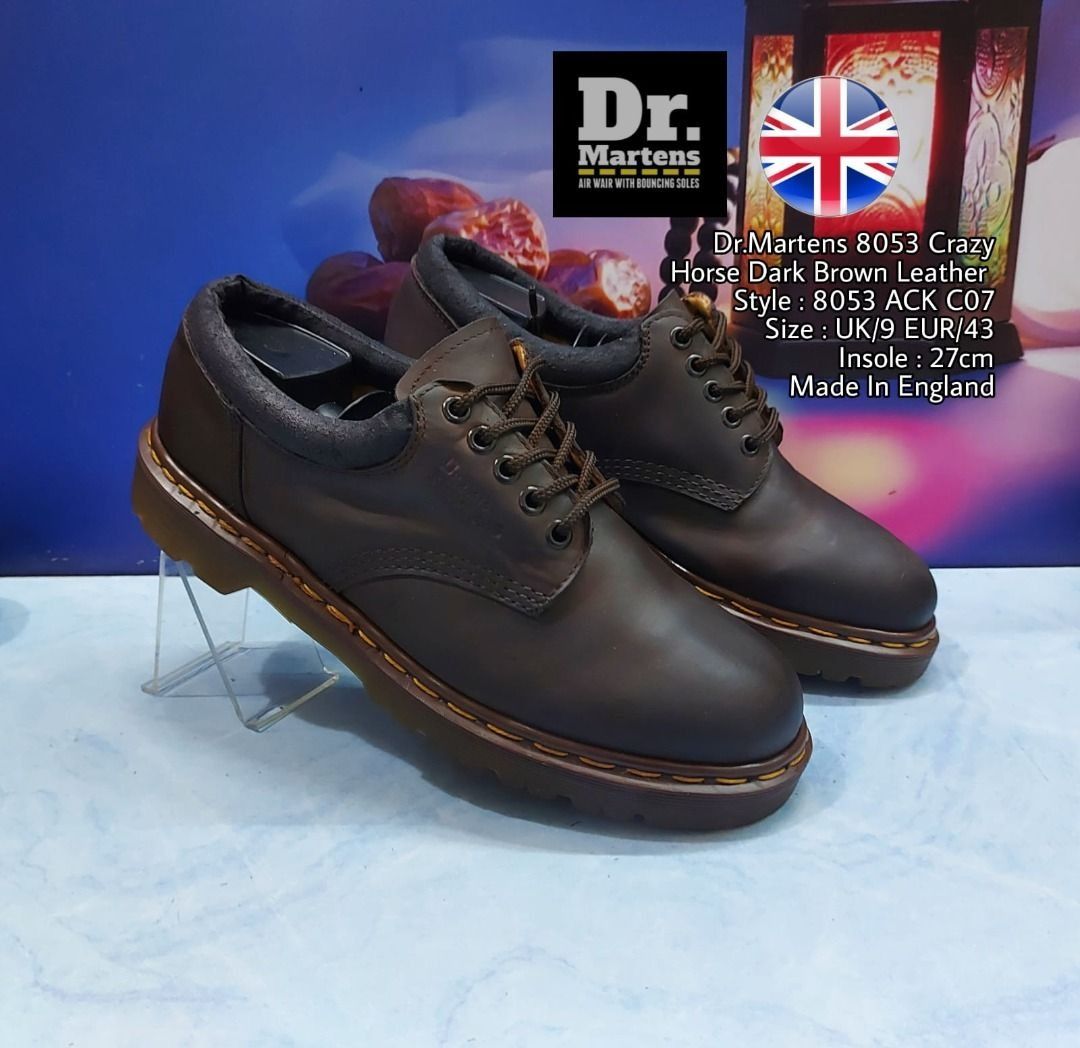 Docmart 8053 Dark Brown Crazy Horse Made In England 5 hole Size 43 (27cm)