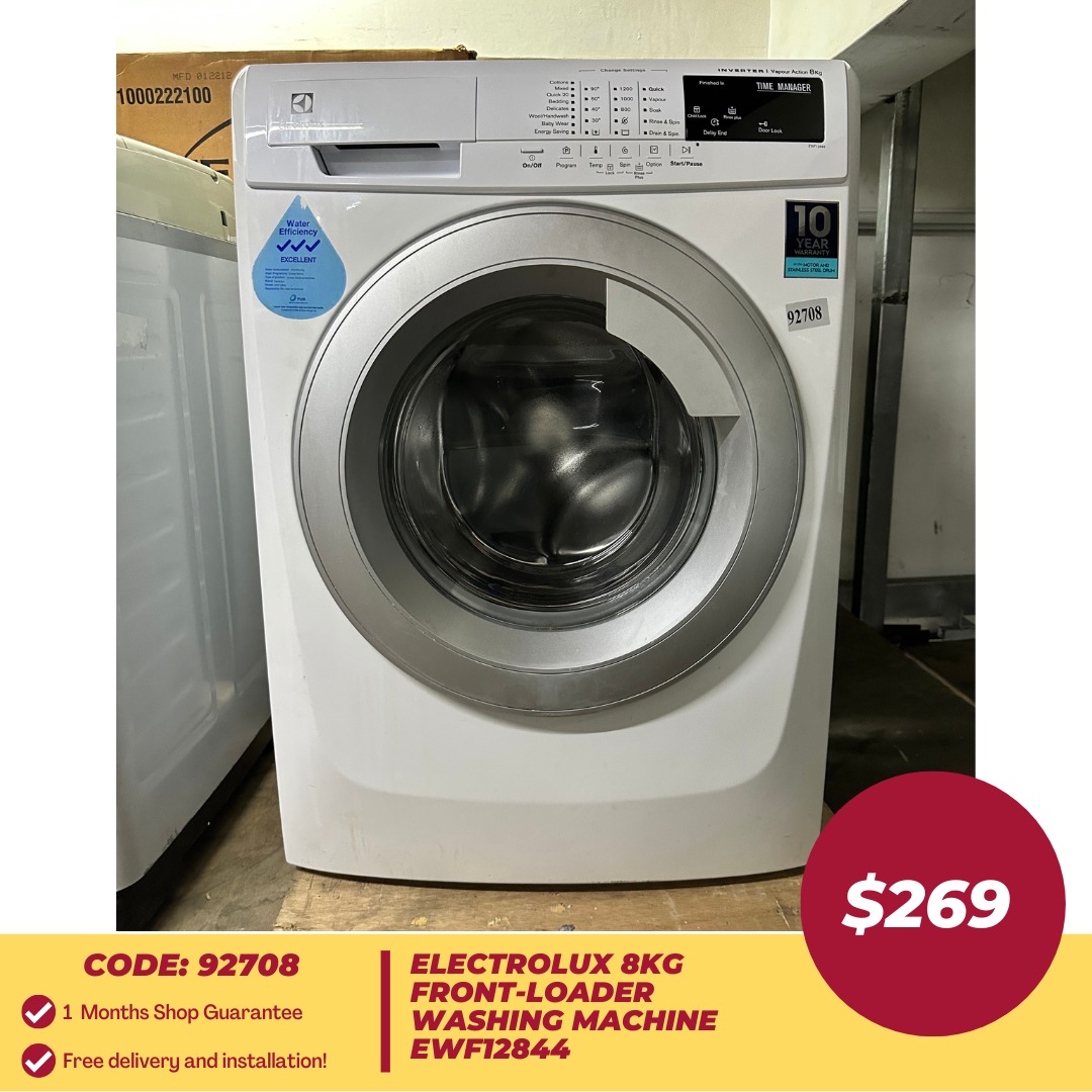 ELECTROLUX 8KG FrontLoader Washing Machine EWF12844 (92708), TV & Home