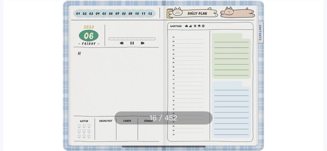 Electronic Calendar Planner Template for Goodnotes Notability, Hobbies