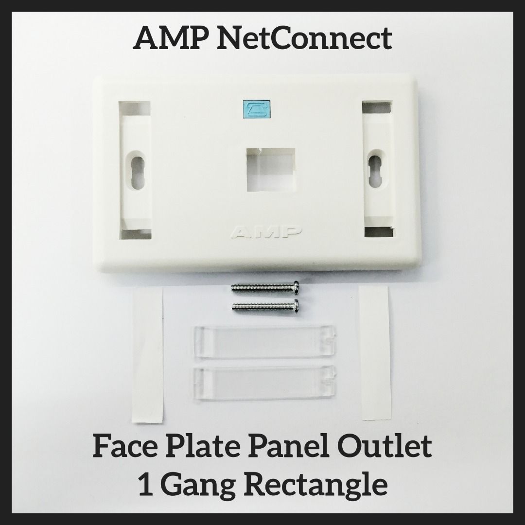 Face Plate Panel Outlet Single Gang Rectangle AMP Netconnect