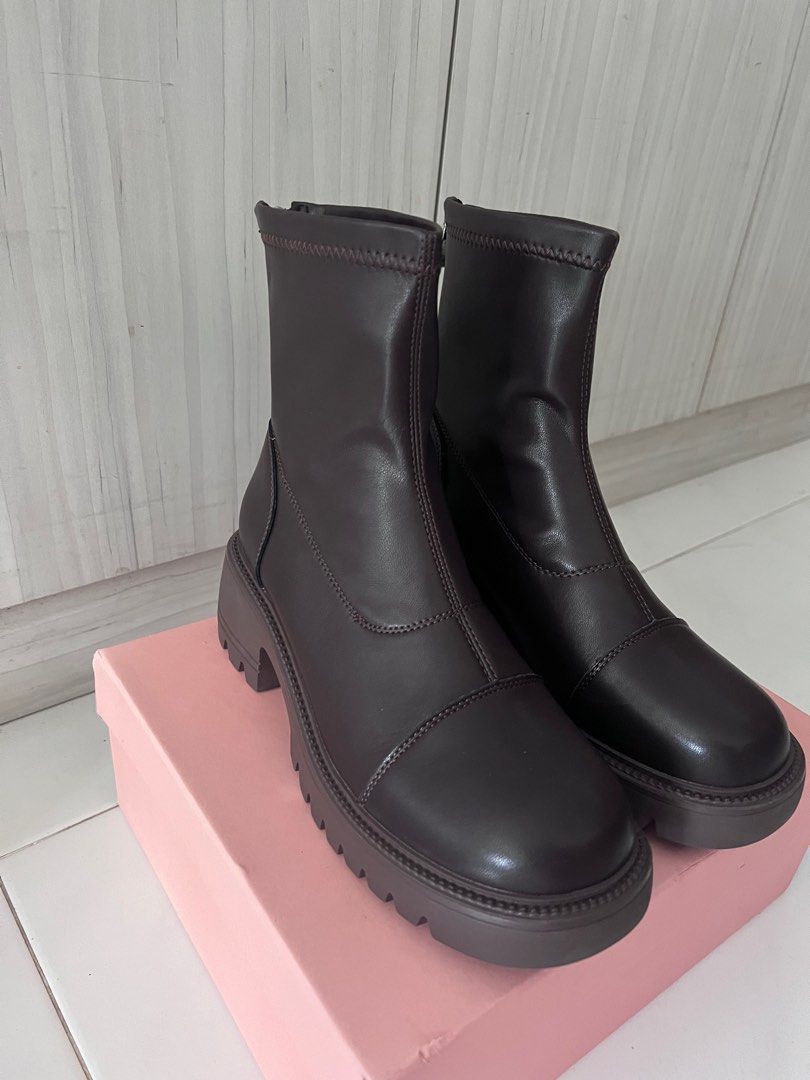 faux leather hiking boots