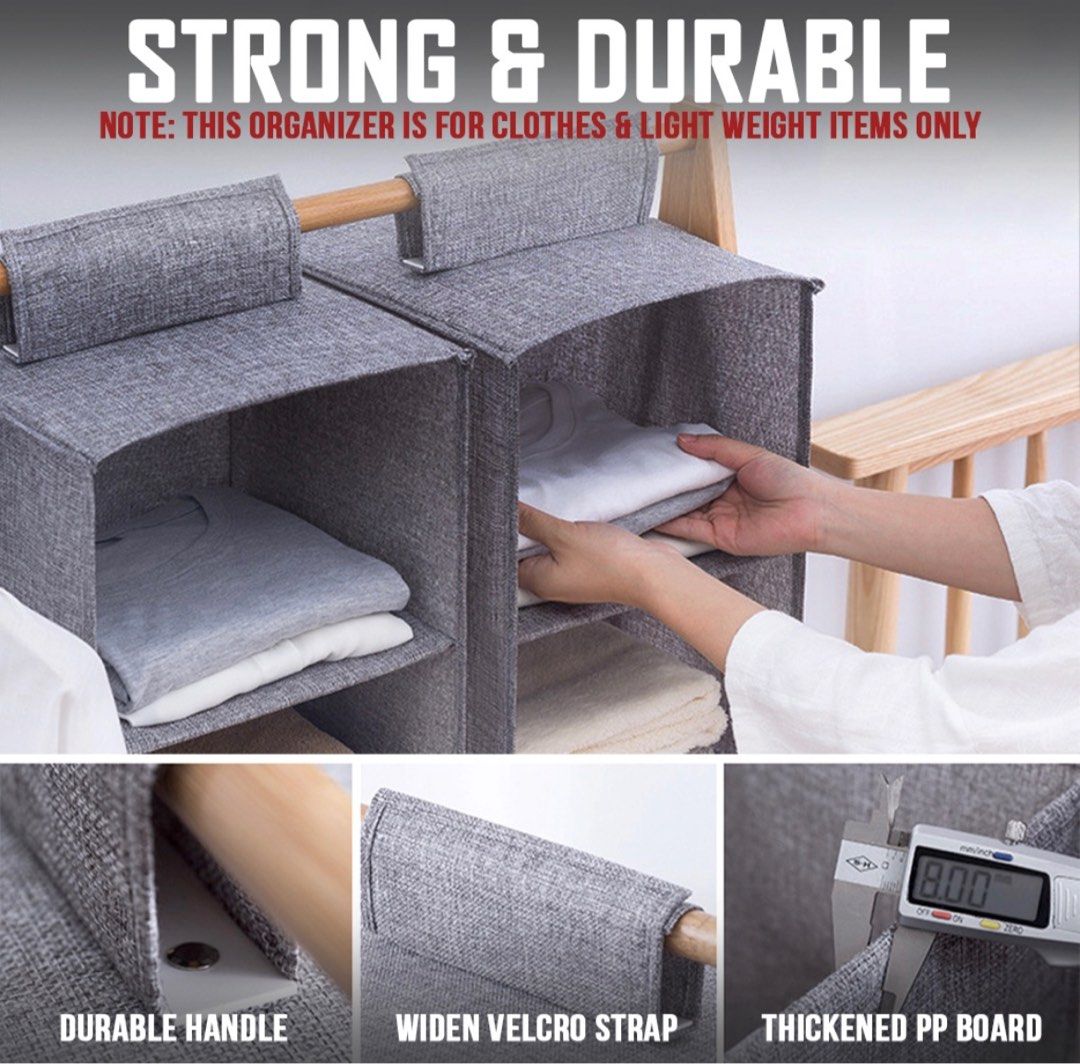 [FREE DELIVERY] PREMIUM HANGING WARDROBE ORGANISER DRAWER FOLDABLE RACK