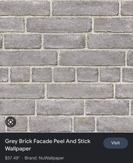 Grey Brick Facade Peel And Stick Wallpaper by Nuwallpaper
