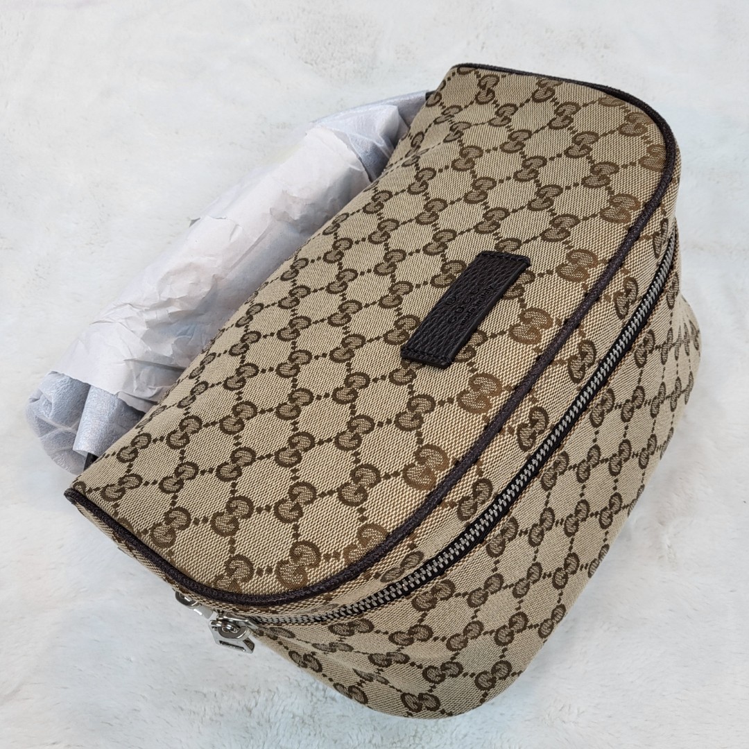Gucci GG Canvas Cross Body Belt Bag Beige Brown 630915