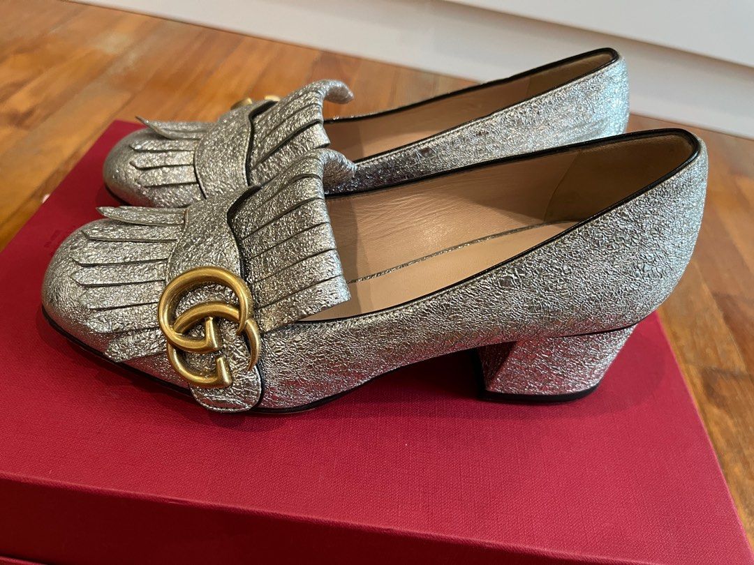Gucci marmont shoes silver new arrivals
