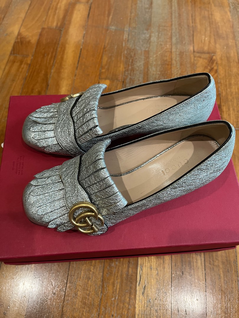 Gucci marmont 2024 shoes silver