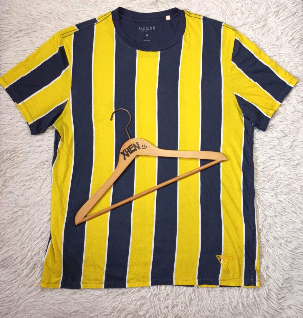 Guess striped new arrivals yellow shirt