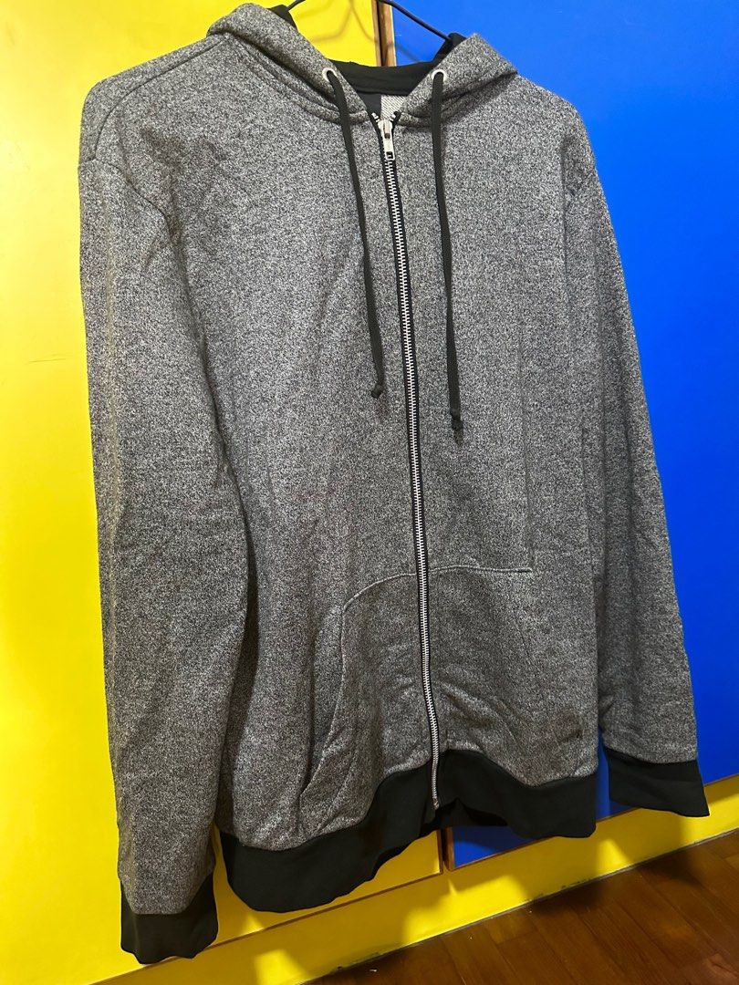 H and m grey zip up hoodie online