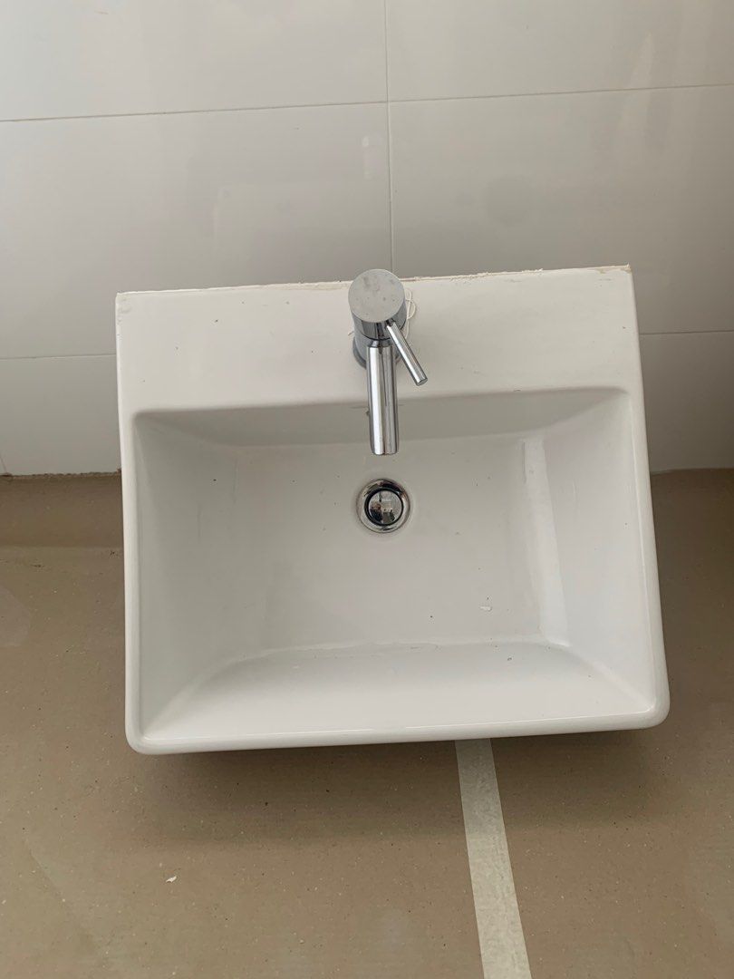 HDB BTO Sink Wash Basin with Mixer Tap CLAYTAN, Furniture & Home Living