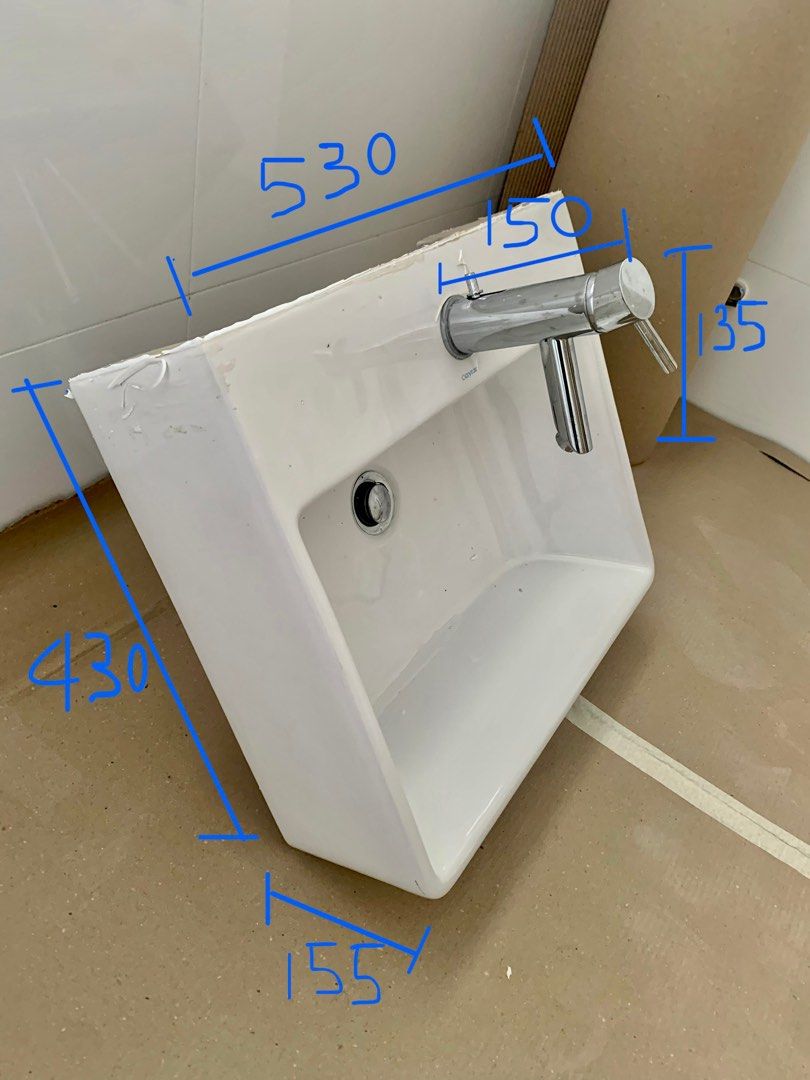 HDB BTO Sink Wash Basin with Mixer Tap CLAYTAN, Furniture & Home Living