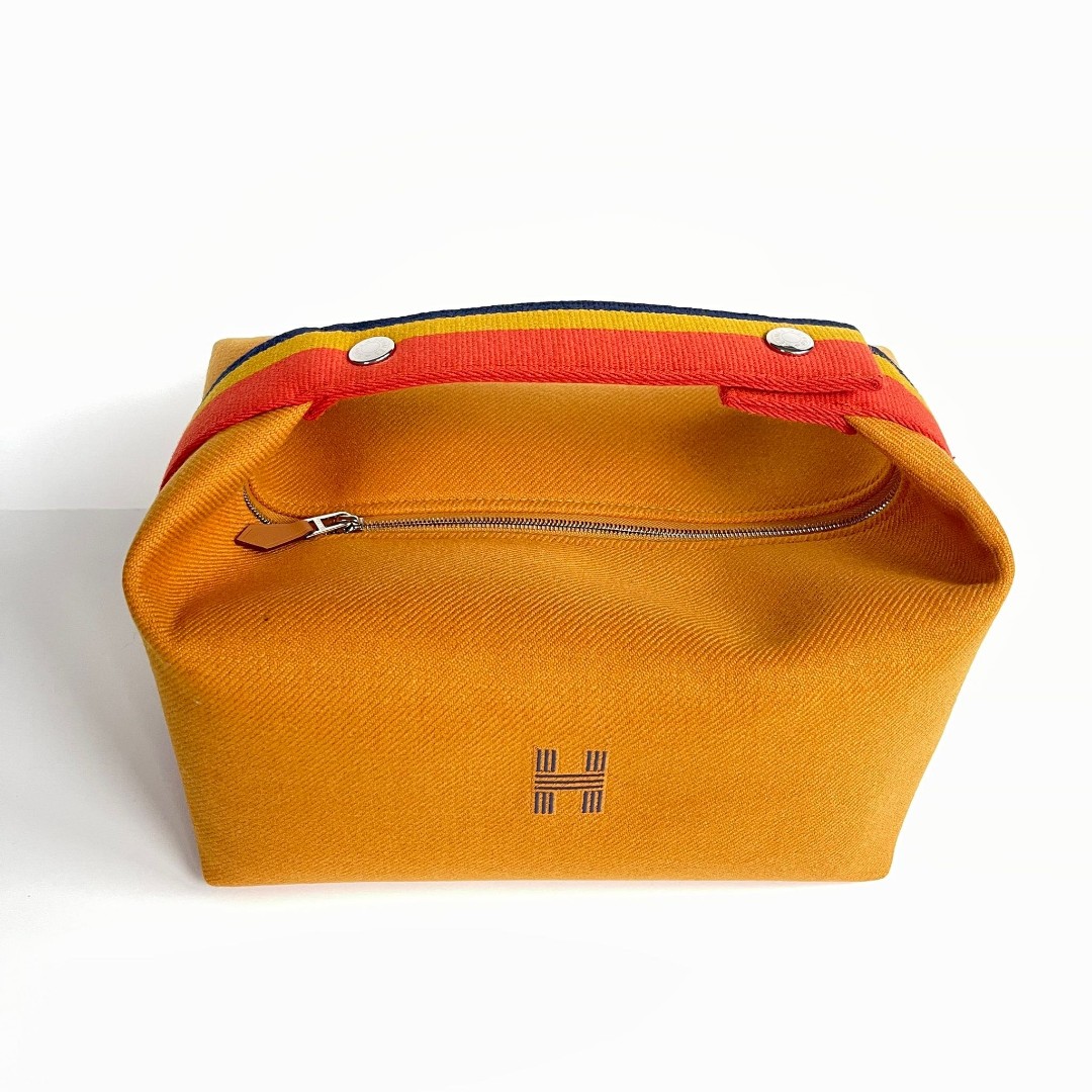 HERMES BRIDE A BRAC GM OCRE CANVAS