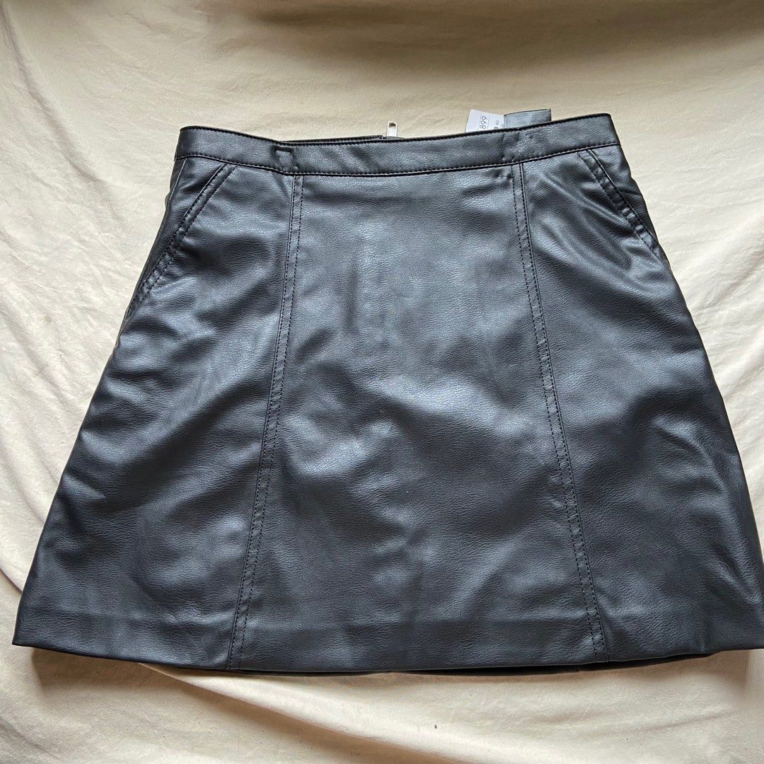 H&M Leather Skirt, Women's Fashion, Bottoms, Skirts on Carousell