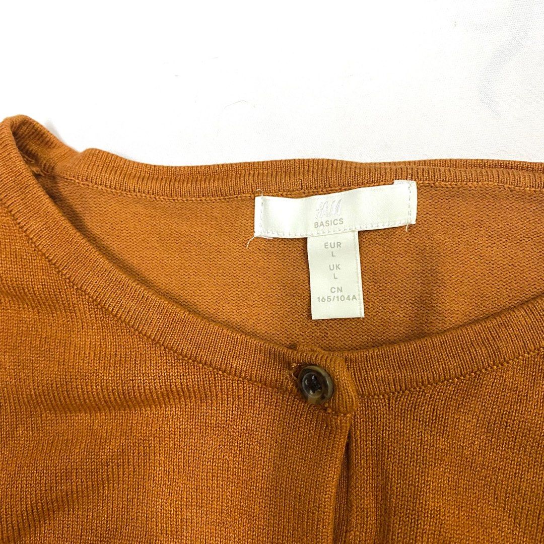 H M Orange Brick Cardigan Women s Fashion Coats Jackets and