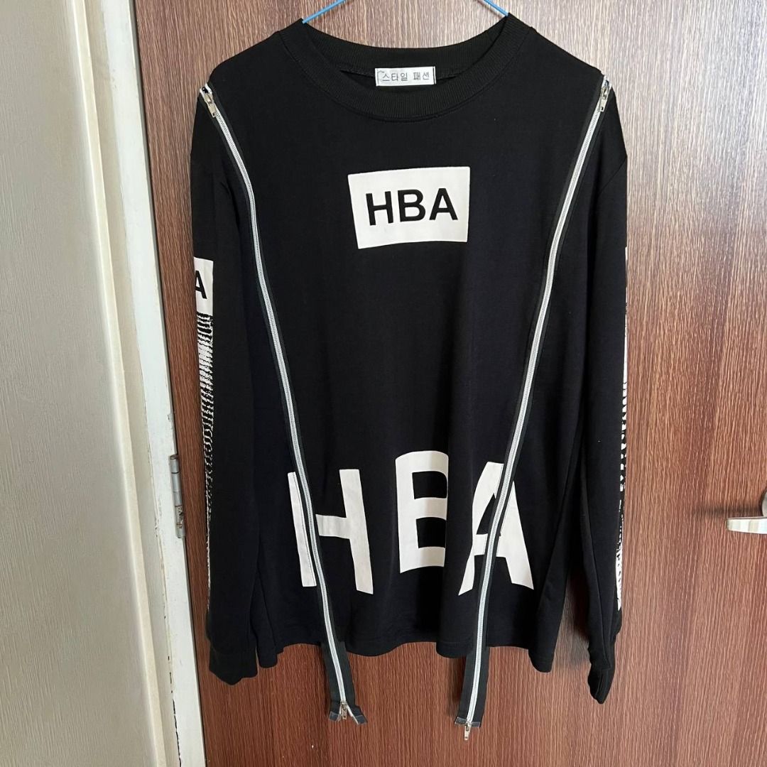 Hood By Air HBA X-Ray Double Zip Long Sleeve Sweatshirt, Men's Fashion, Tops  u0026 Sets, Tshirts u0026 Polo Shirts on Carousell