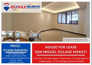 House for Lease San Miguel Village Makati
