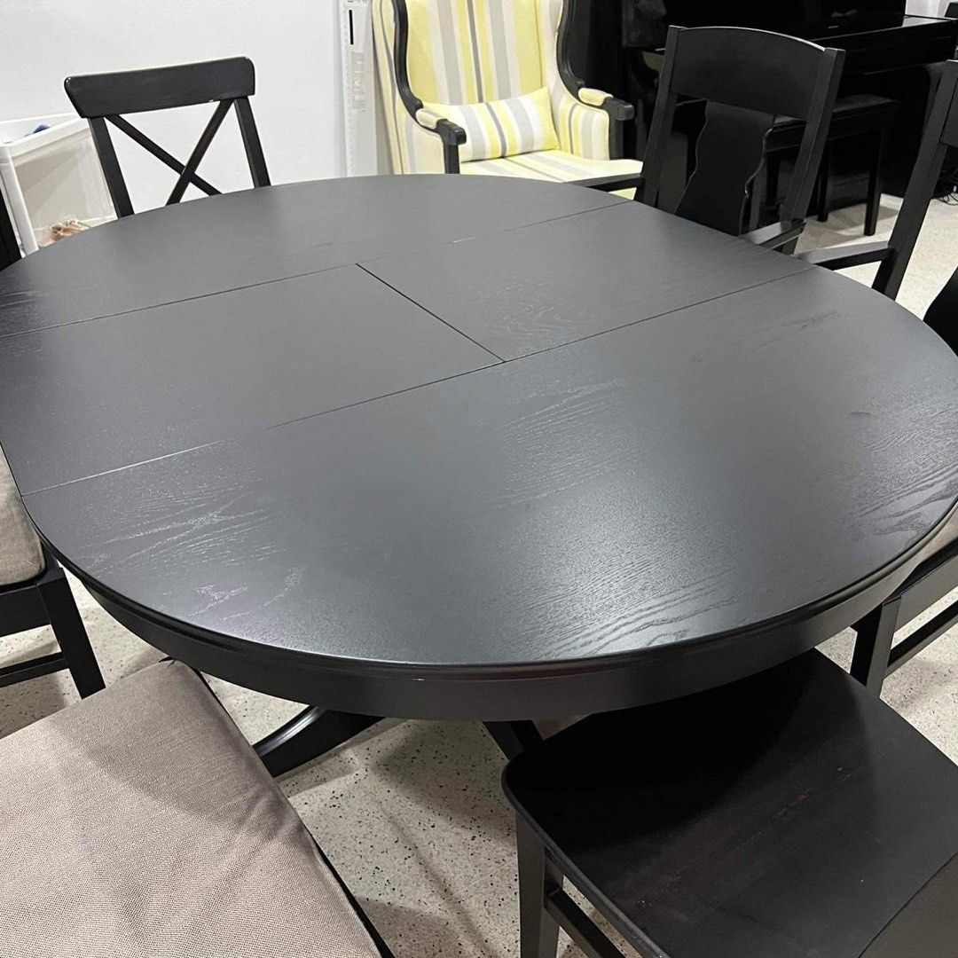 Ikea extendable wood table, Furniture & Home Living, Furniture, Tables