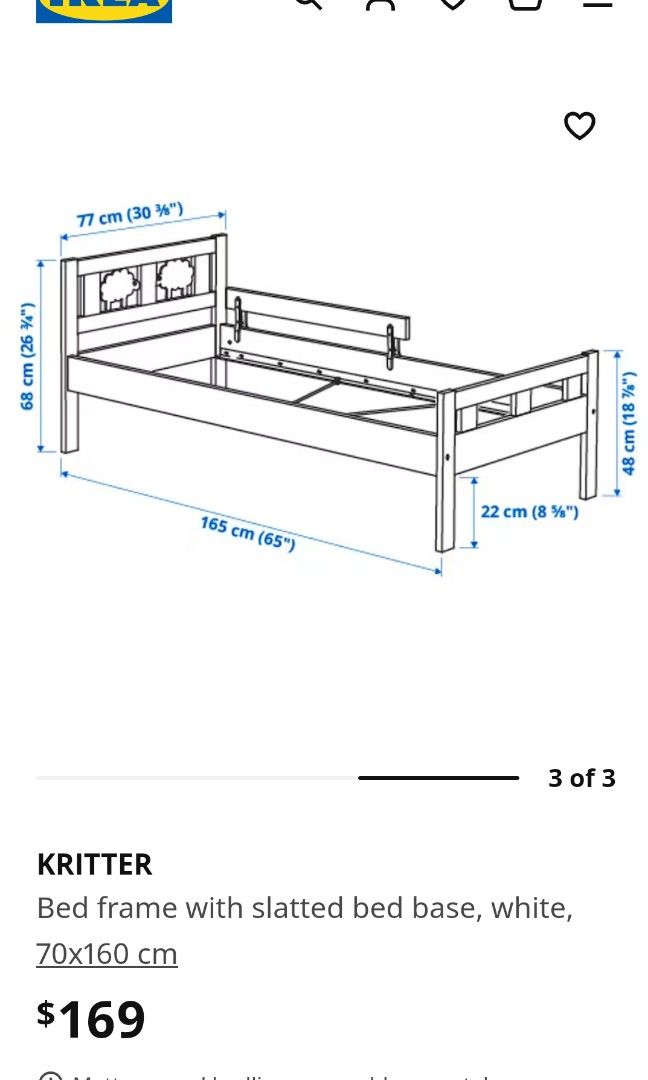 IKEA Kritter Kid's Bed, Babies & Kids, Baby Nursery & Kids Furniture