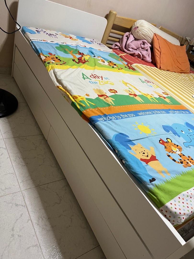 Ikea pull out single bed, Furniture & Home Living, Furniture, Bed