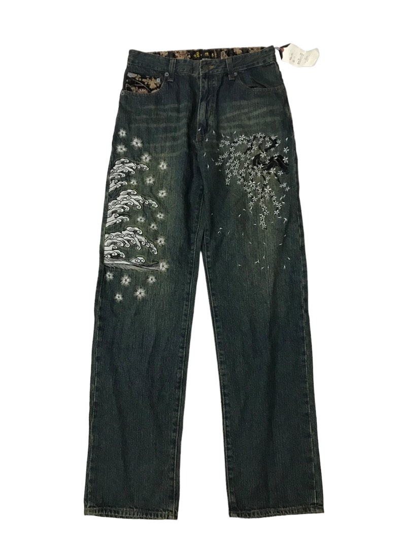 Japan embroidery jeans, Men's Fashion, Bottoms, Jeans on Carousell