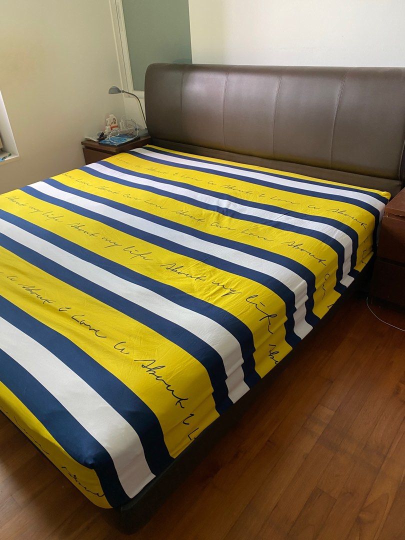 king size bedframe with Maxcoil mattress, Furniture & Home Living