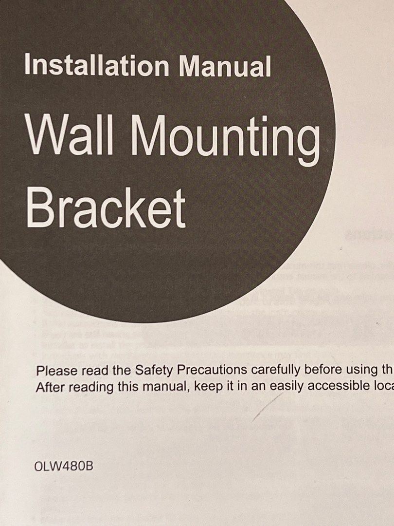 LG wall mount bracket 活動掛牆架 掛牆費 OLW480B, 家庭電器, 電視 & 其他娛樂, 電視組件及配件