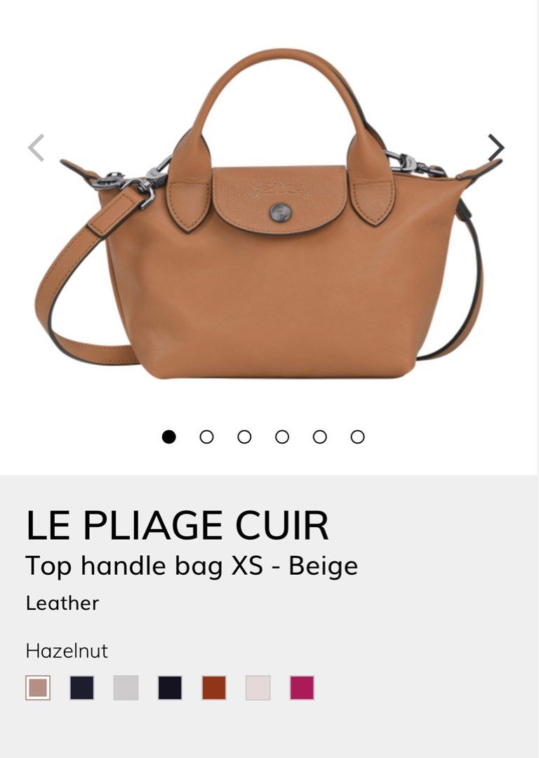 Longchamp Le Pliage Cuir Mini XS, Luxury, Bags & Wallets on Carousell