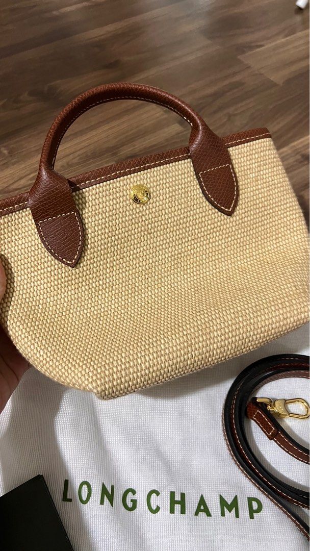 Authentic Longchamp Le Pliage Straw Bag, Luxury, Bags & Wallets on
