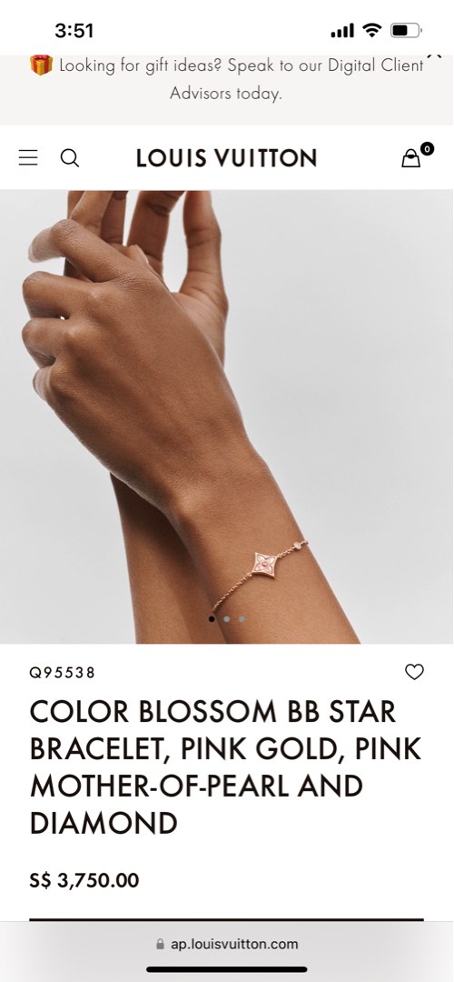 Louis Vuitton Color Blossom Star Bracelet Q95466 Pink Gold [18K] Shell  Charm Bracelet Pink Gold