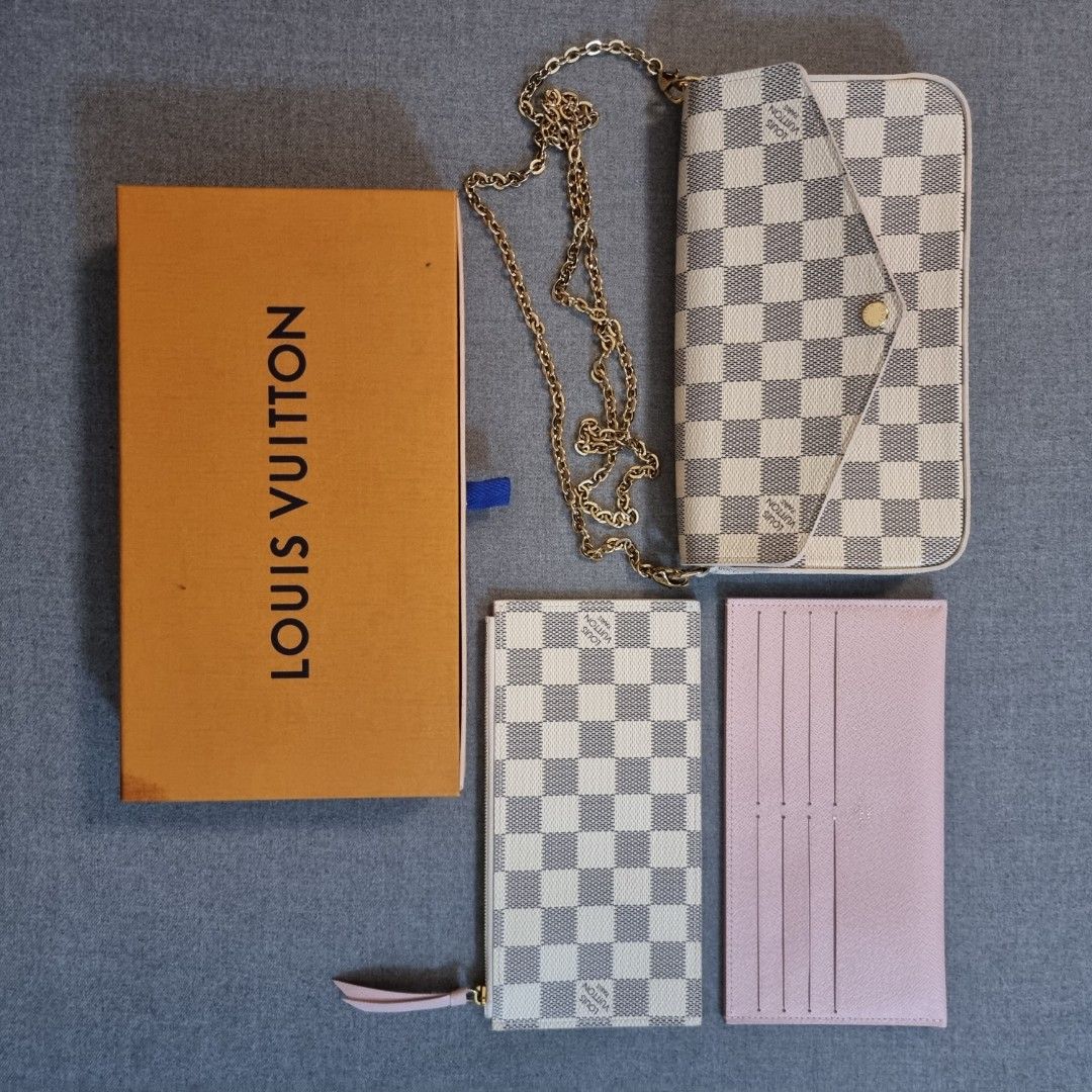 Louis Vuitton Felicie Pochette Damier Azur, Luxury, Bags & Wallets