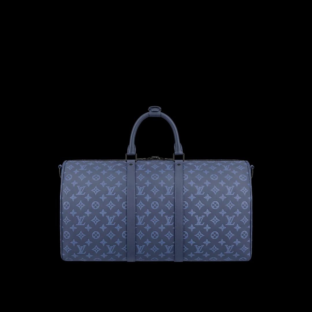 LOUIS VUITTON Calfskin Monogram Shadow Keepall Bandouliere 50