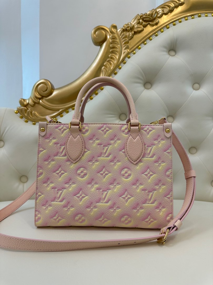 Handbags Louis Vuitton LV Onthego PM Stardust Pink Leather