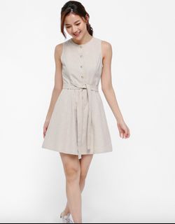 Love Bonito Asperia Button-up Tie Sash Dress